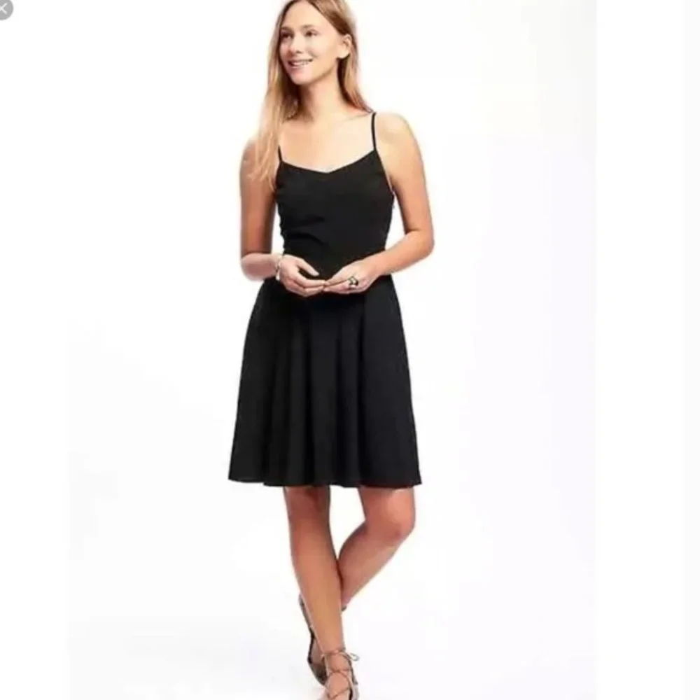 Old Navy Sleeveless Cutwork Cami Dress Black